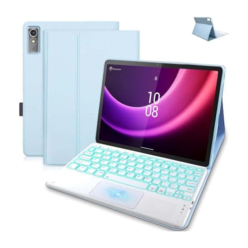 TECPHILE Keyboard Case for Lenovo Tab P11 (2nd Gen) 11.5" 2023 (TB350FU) Folio Cover with Keyboard, Touchpad, Backlit, Multi-Angle, Detachable Wireless Keyboard (Blue)