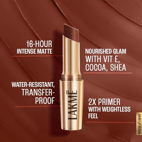 Lakme 9 To 5 Primer + Matte Lipstick- Cinnamon Spice 3.6g 4