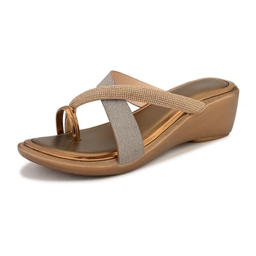 Centrino Women's Wedge Heel Sandals | Stylish Slip-On Sandals for Ladies | Soft Cushioned Footbed for Comfort | Elegant & Trendy Design | Lightweight and Durable Fashion Footwear 9410-8