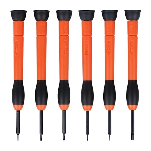 Taparia PSF6 Precision Screwdriver Set, 6 Pieces | Flat/Slotted Tips | High-Grade Alloy Steel Blades with Comfortable Plastic Handles | Sizes: 0.8mm, 1.0mm, 1.2mm, 1.6mm, 2.0mm & 2.5mm 5