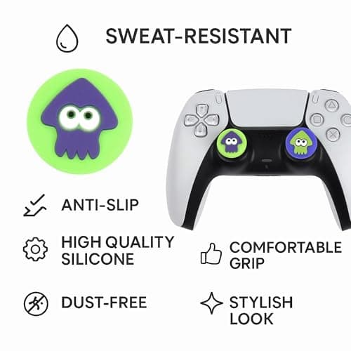 OIVO INDIA 4pcs Silicone ThumbGrip Caps Creative Cartoonish Octopus Design Thumb Grip Silicone Compatible with PS5, PS4, Xbox Remote Joystick Thumbstick 6