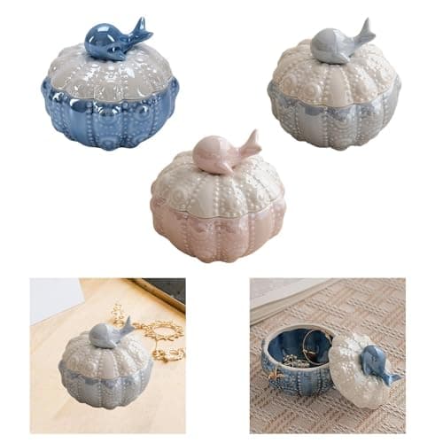ZOOMELLA Jewelry Storage Case Modern Trinket Case Ring Case for Dresser Dorm Bathroom Blue|Trinket Boxes| Trinket Boxes 5