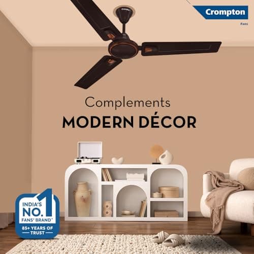 Crompton SUREBREEZE HILL BRIZ NEO 1200 mm (48 inch) Ceiling Fan (Smoked Brown) Star rated energy efficient fans 2