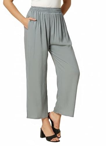 Soft Colors Relaxed Fit Pocket Palazzo Light Grey