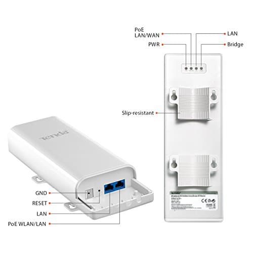 Tenda O3 2.4GHz N150 Long Range Smart Manage Outdoor CPE | 12dBi, 5km+ | Point to Point Wireless Bridge | Fast Ethernet PoE Ports | AP/Station/WISP/P2MP/Repeater/Router | 6KV Lightning Protection, Whi 2