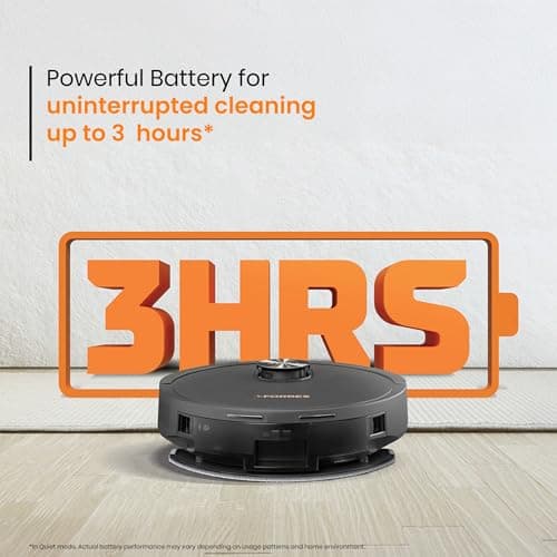 Eureka Forbes SmartClean Home Mapping Turbo, 7000Pa HyperSuction Robotic Vacuum Cleaner | LiDAR 3.0 & Quick Home Mapping | Wet Mopping | 3-Hour Run Time | Smart App Control | Voice Control 5