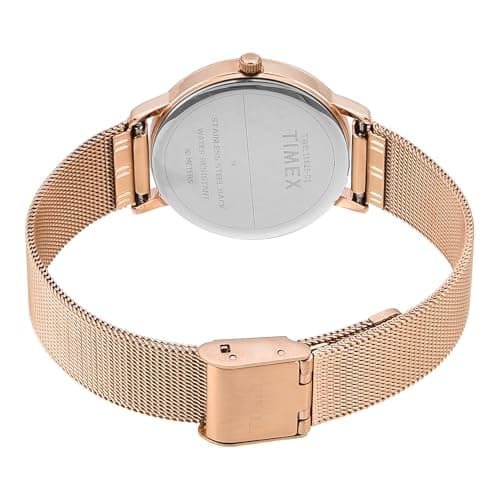 TIMEX Analog Watch for Women with Green Round Dial & Rose Gold Stainless Steel Bracelet Band Water Resistant Women's Wrist Watches - TWEL15625 5