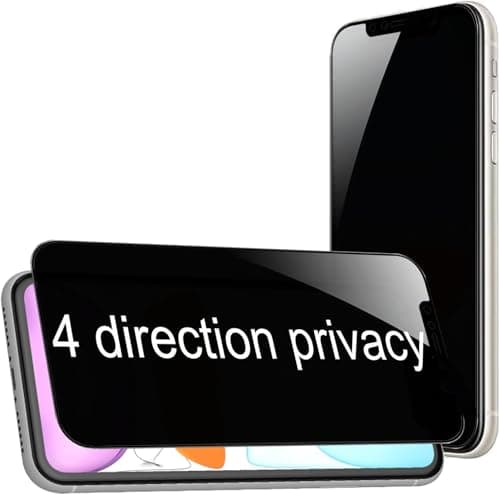 MACLEN Anti-Spy 4-Way 360° True Privacy Tempered Glass Militry-Grade Protector for iPhone X, XS, 11 Pro,Case Friendly, 9H Hardness, Easy Installation