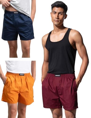 DAMENSCH Men Solid Pure Cotton Breeze Ultralight Boxer Shorts (Pack of Assorted Prints & Colours I Color & Print May Vary)