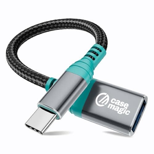 case-magic USB A 3.0 Female to USB C OTG Adapter Converter Cable | 15W Fast Charging, 5Gbps Data Speed, Nylon Braided, Aluminum Shell for Smartphones, Laptops, Tablets, MacBook & All Type C Devices