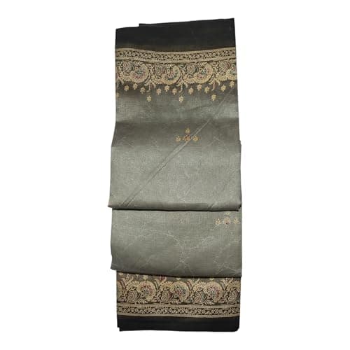 Grey with Black printed Border, Traditional Indian Ethnic Wear 2
