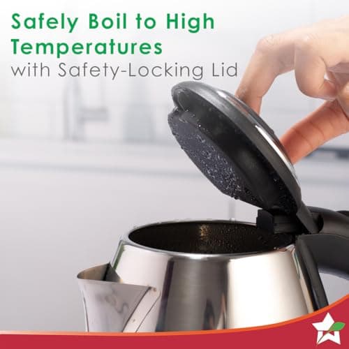 Wonderchef Prato Plus Griller (800 Watts) & Crescent Electric Kettle | Healthy Non-stick Aluminium Grill Plates | Sleek and Compact Design | 1.8 Litre Kettle Capacity | Boil Water in 5 Mins, Black 5