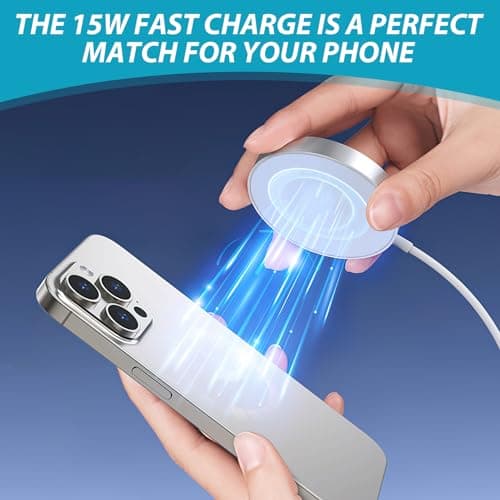 Fast Wireless Charger, Wireless Charger, 15W Wireless Charging Base for iPhone 15/14/13/12 Series, Universal Carregadador Sem Fios Compatible with iPhone and Airpods, Ultra Slim and Portable 3