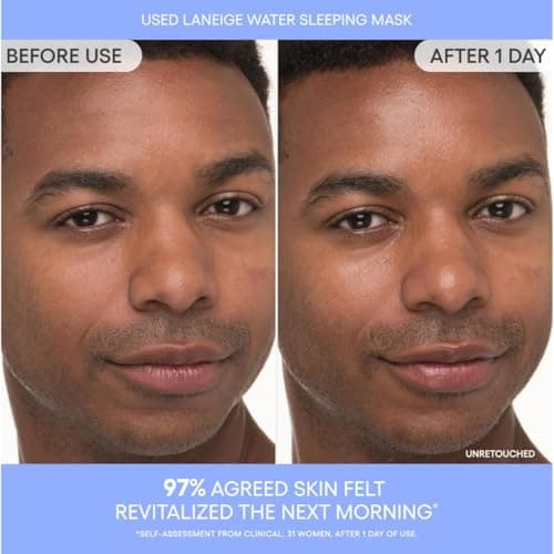 Laneige Water Sleeping Mask for Face(AD) | Hydrating Overnight Face Mask for Refreshed and Glowing Skin | Lightweight Gel Texture with Moisture Wrap | Smooth Skin Night Cream | Korean Skincare | 25 ml 5