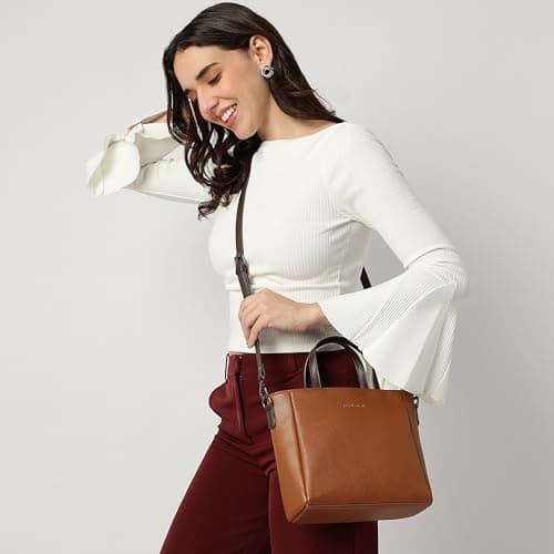 Fastrack Life Edit Satchel Bag for Women | Small Size with Zipper Closure, Double Handles & Detachable Sling Strap | Versatile Everyday Satchel Bag 2