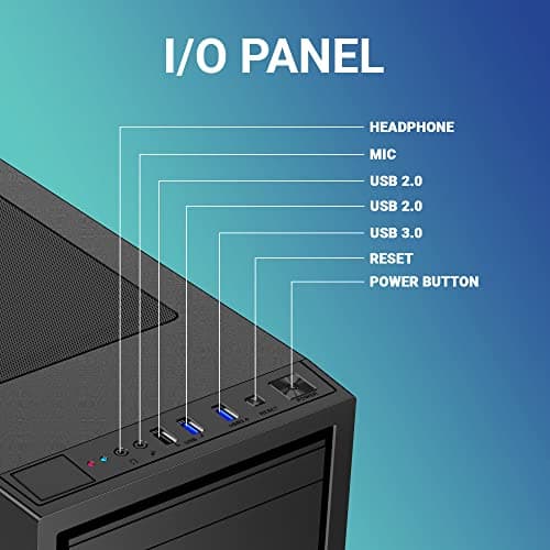 Ant Esports SX310 PRO Mid- Tower Computer Case/Gaming Cabinet - Black | Support E-ATX, ATX, Micro-ATX, Mini-ITX | Pre- Installed 1 Rear Fan 3