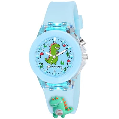 GOLDENIZE FASHION Kids Analog Multicolour Glowing Disco Light Watch for Boys & Girls Age Above 5 Years with 3D Cute Cartoon Analog Watch for Girls-Boys