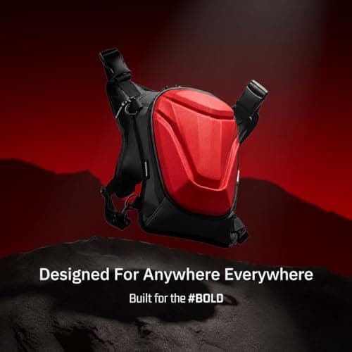 VANTORA ARC 4-in-1 Unisex Sling Bag – Crossbody, Chest, Waist, Thigh & Tank Bag | 5L Hard Shell Travel Pouch | Hydration Pack Compatible | Motorcycle, Hiking, Cycling, Running & Adventure Gear (Red) 5
