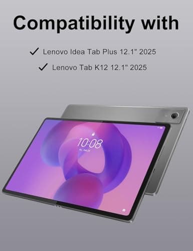 Keyboard Case for 2025 Lenovo Idea Tab Plus 12.1 Inch/Tab K12, Magnetic Detachable Wireless Keyboard & Premium PU Case with Pencil Holder for 12.1” Lenovo Idea Tab Plus/Tab K12 (TB361FU/TB361ZU) 2