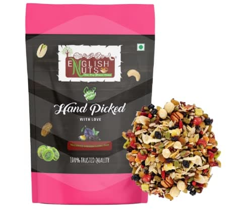 ENGLISH NUTS-THE DRY FRUITS HOUSE 1 Kg Mix Nuts Organic Trial Mix|Premium Fruit,Nut & Fiber SuperMix,Healthy Mixed Nuts with Dry Fruits|10+ Varieties Like Almonds, Cashews,Walnuts,Pumpkin Seeds 5