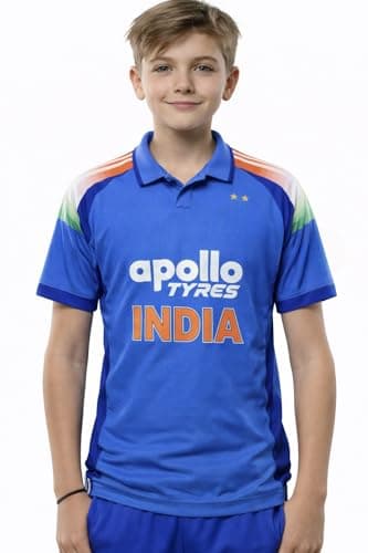 Sportigo India ODI Cricket Team Jersey 2025 for Boys/Girls (in, Age, 7 Years, 8 Years, Regular) Blue
