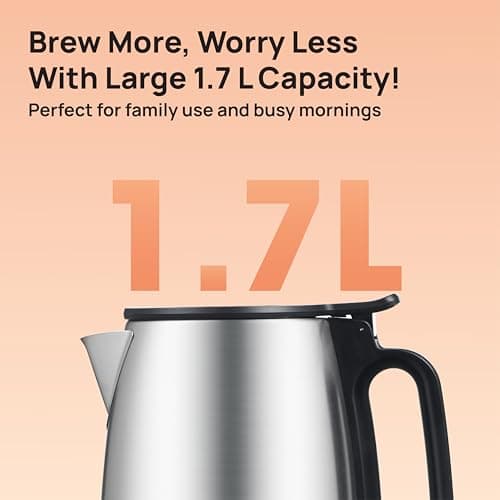 Havells Vesta Electric Kettle | Large 1.7L | 2000 Watts | 360° Cordless Control | Wide Mouth for Easy Use | Triple Safety Protection | Premium SS Body | 1Yr Door Step Warranty by Havells, rust 2