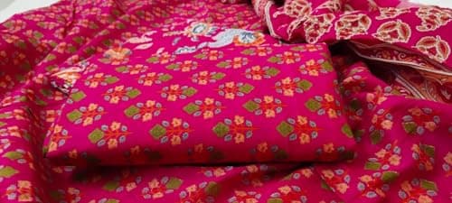 RajYuwati® jaipuri salwar suit cotton dress material for women girls with cotton dupatta full size salwar suit set unstitched fabric materials (rani pink) 5