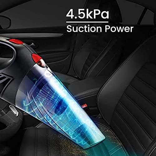 AGARO CV1077 Car Vacuum Cleaner, Portable, Handheld,12V DC /110W, 4.5KPA Power Socket, 14.7ft Long Cord, Stainless Steel Filter, Black 5