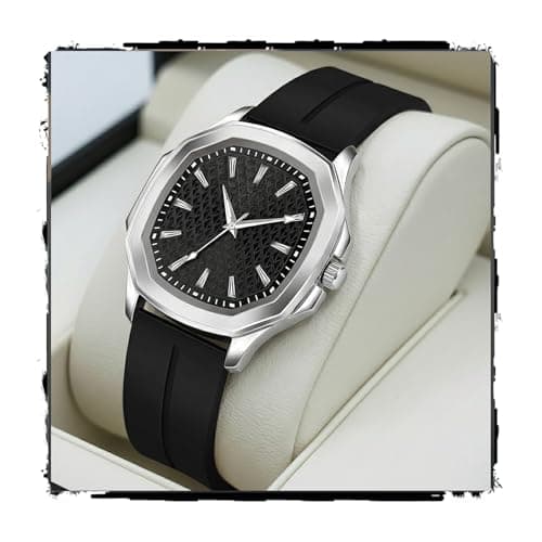 styledose Minimalist dial Softest Adjustable Silicon Belt Quartz Analog Wrist Watch for Men (Black)