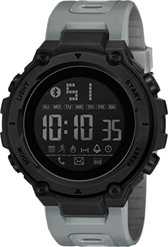 Shocknshop Digital Rubber Sports Stylish Multifunctional Electronic LED Black Dial Wrist Watch for Men Boys -WCH78 (Grey)