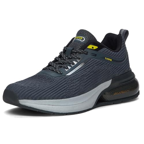 Campus Men's Canva Running Shoes D.Gry/BLK - 8UK/India