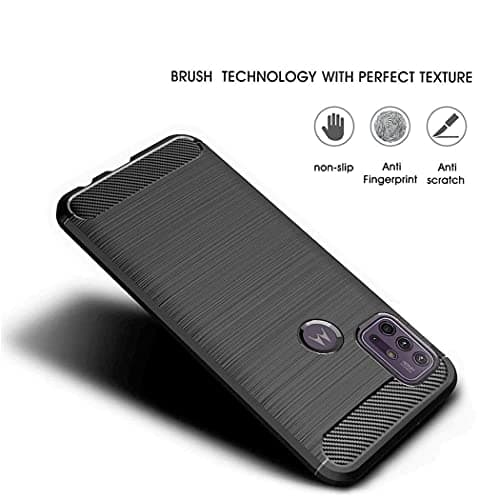JGD PRODUCTS for Moto G10 Power, Moto G30 Carbon Fiber Armor Drop Tested Shock Proof TPU Back Case Cover 2