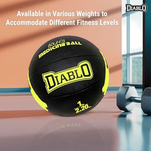 DIABLO 1KG Rubber Medicine Ball with Bounce Effect (1KG, Light Yellow) 5