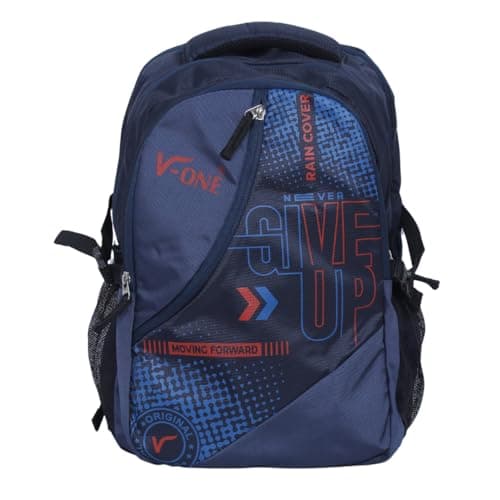 45 liter Large Capacity School & College Backpack for Boys & Girls | Student Bag with Padded Laptop Compartment & Attached Rain Cover | 4 Multi-Compartment, Comfortable, Durable, Bottle Pocket (Blue)
