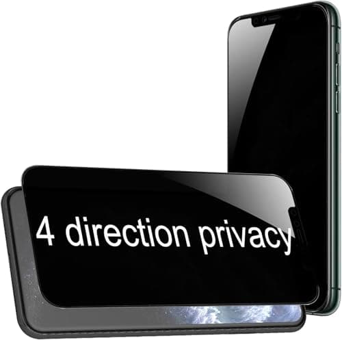 JGD PRODUCTS Anti-Spy 4-Way 360° True Privacy Tempered Glass Militry-Grade Protector for iPhone X, XS, 11 Pro,Case Friendly, 9H Hardness, Easy Installation