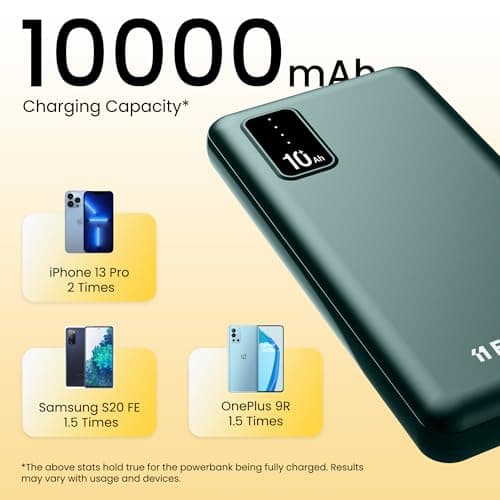 Elevone 10000mAh Power Bank, 10.5W Fast Charging, Triple Output, Type C PD, Li-Polymer, Multi-Layer Protection for Smartphones & Other Type-C Devices (Rapid 11, Green) 2