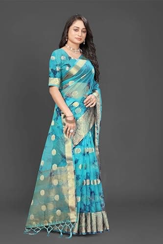 Women Saree Elegant Traditional Design Ethnic Festive Wedding Party Stylish Look Blue