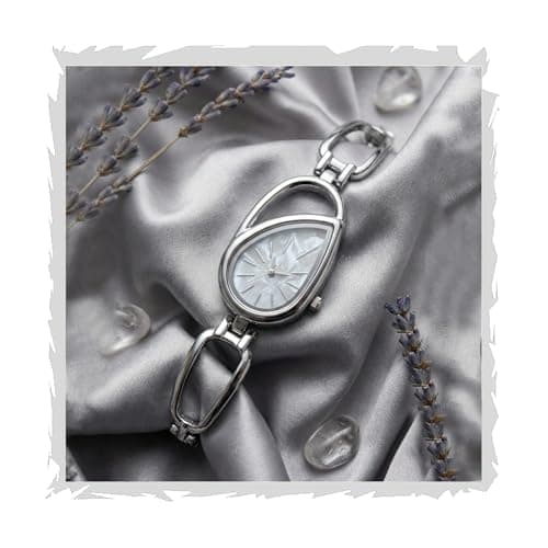 styledose Luxury Teardrop-Shaped Women’s Dress Watch Analog Watch for Women –Wrist Watches for Women's & Girls&Ladies (Full Silver)
