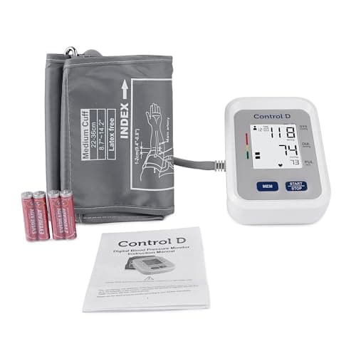 Control D Quick MDI Digital Blood Pressure Monitor with Type-C Port, Fully Automatic BP Machine for Home and Clinic Use, 99x2 Dual User Memory, Irregular Heartbeat Detection, 22-36cm Cuff 3