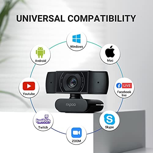Rapoo C200 HD Web Camera | 720P HD |90° Wide Angle Lens |Built-in Omni Directional Noise Cancelling Microphone |Windows & iOS Support | 2 Yrs Warranty 5