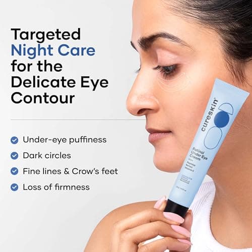 Cureskin Vitamin K + Retinol 01% Under Eye Cream | Reduces Dark Circles, Wrinkles & Fine Lines | With Peptides for Puffiness | For Women & Men | 15 g 2