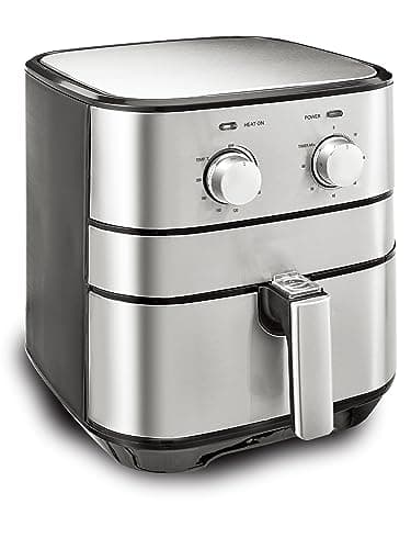 AMERICAN MICRONIC® 6.5 L Air Fryer for Home | 1700W Rapid Air Technology | Removable Basket | 60-Min Timer | Fry, Grill, Roast & Bake | Free Recipe Book | AMI-AFM-65LDx (Black & Steel) 2