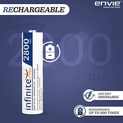 ENVIE® (2800mAh Infinite Plus 2PL) Infinite Plus AA High Capacity 2800mnAh Ni-MH Rechargeable Batter 3