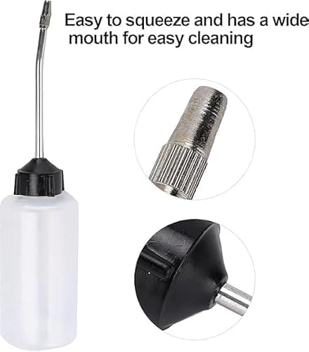120ml Sewing Machine Oil Bottle with Long Angled Metal Spout for Precision Lubrication | Plastic Dispenser with Metal Nozzle for Tailoring Motor Repair Kitchen Garage Home Use 3