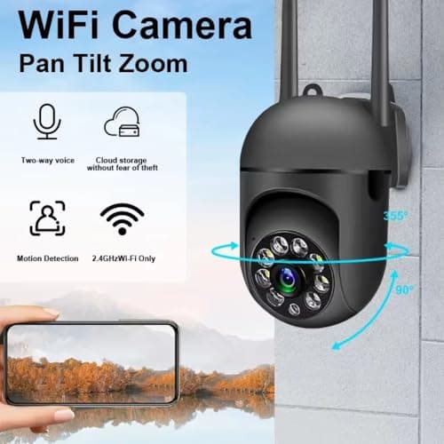 Maizic Smarthome 2K 3MP Full HD Wi-Fi CCTV Camera for Home | 360� Wireless Indoor Security Cam with AI Human Detection, Motion Tracking, Night Vision, 2-Way Audio | Mini FX (Black) 2