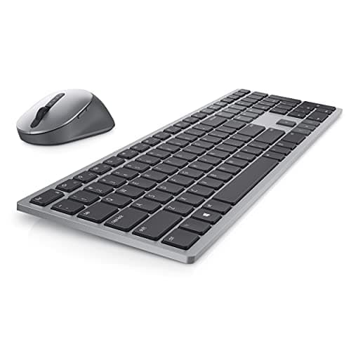 Dell KM7321W Premier Multi-Device Wireless Keyboard & Mouse, Volume, Mute Hot Keys, International English, Scissors Technology, 7 Buttons, 1600 DPI, AA x 1 Battery, Bluetooth 5.0
