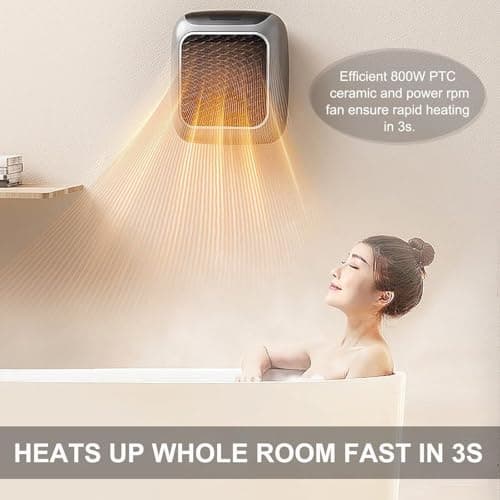 800 Watt Wall Mounted Electric Convector Heater with Remote and Digital Timer (Indian Plug) 4