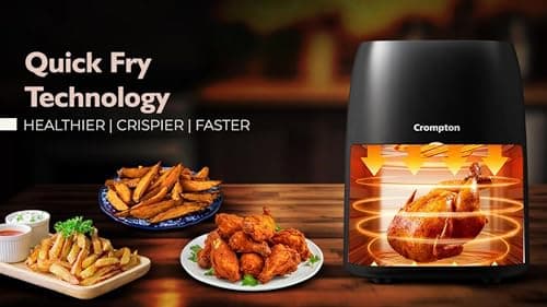Crompton Ameo DLX 4.2L Digital Air Fryer with Live Cooking Window | 1450W Super Helix Heating | 7-in-1 Functions | Quick Fry Technology | Low Noise | Oil-Free Healthy Cooking | 2 Year Warranty 5