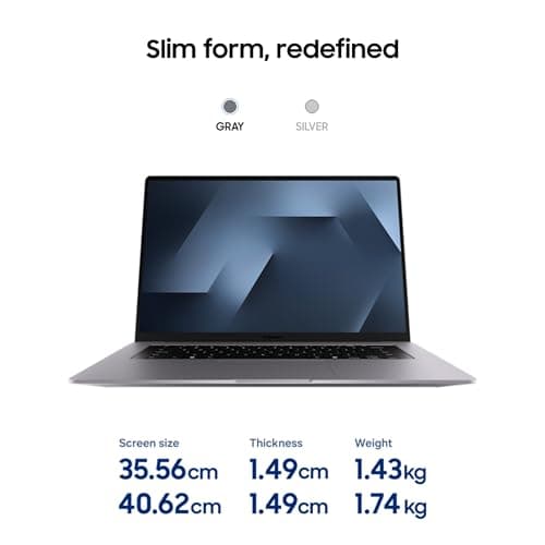 Samsung Galaxy Book6 (Gray, 16GB RAM, 512GB SSD) | Intel Core Ultra 7 (Series 3) | 16" WUXGA+ Display with Touchscreen | 24Hrs Battery Life | 120 Hz Refresh Rate | Dolby Atmos Stereo Speakers | AI PC 3