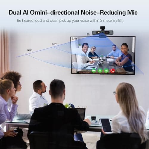 Angetube Wide Angle 4K Webcam for PC - 120° FOV, PDAF Autofocus, 2 Noise-Cancelling Mics, 1080P@60FPS, Auto Light Correction, USB-A/C, Privacy Cover, Video Conference Camera for Mac Laptop and Desktop 5